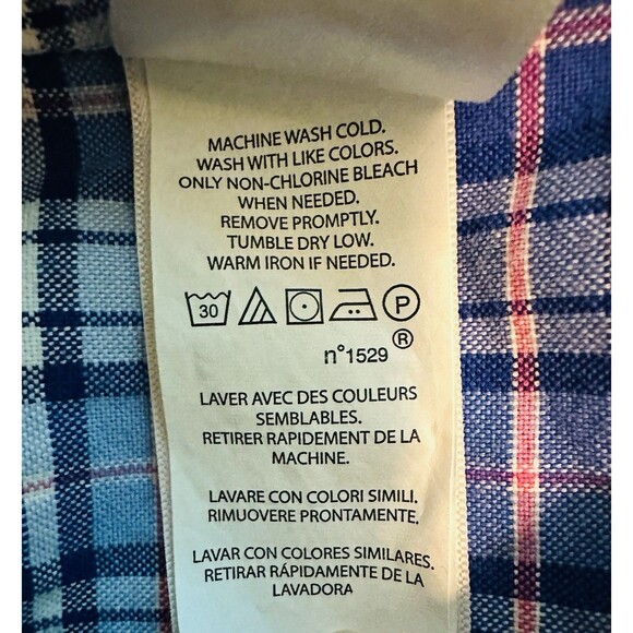 Ralph Lauren Classic Fit Long Sleeve Blue Plaid Button Front Shirt Men's XL‎ - Picture 6 of 11